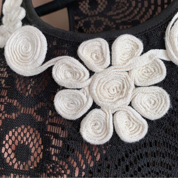 Ya Los Angeles black crochet racerback tank top size large - Picture 5 of 8